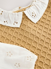 Ecru Mock Layer Knit Jumper (3mths-7yrs) - Image 7 of 9