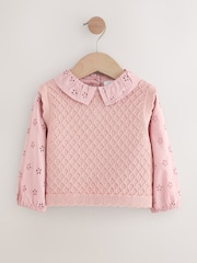 Pink Mock Layer Knit Jumper (3mths-7yrs) - Image 4 of 8