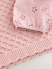 Pink Mock Layer Knit Jumper (3mths-7yrs) - Image 7 of 8