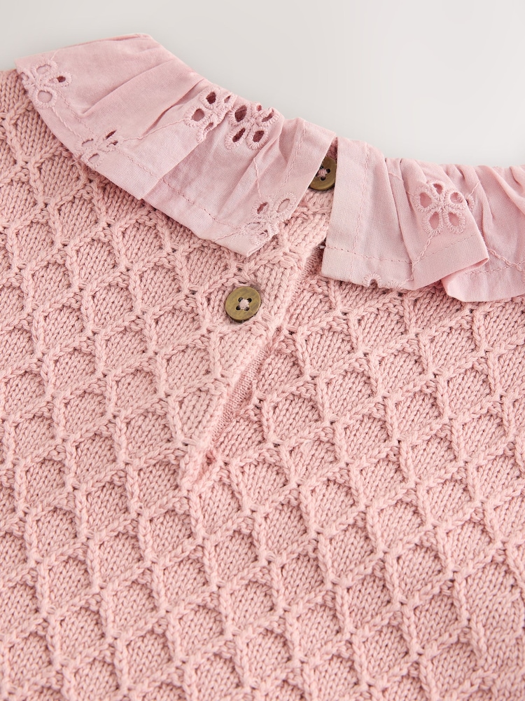 Pink Mock Layer Knit Jumper (3mths-7yrs) - Image 8 of 8