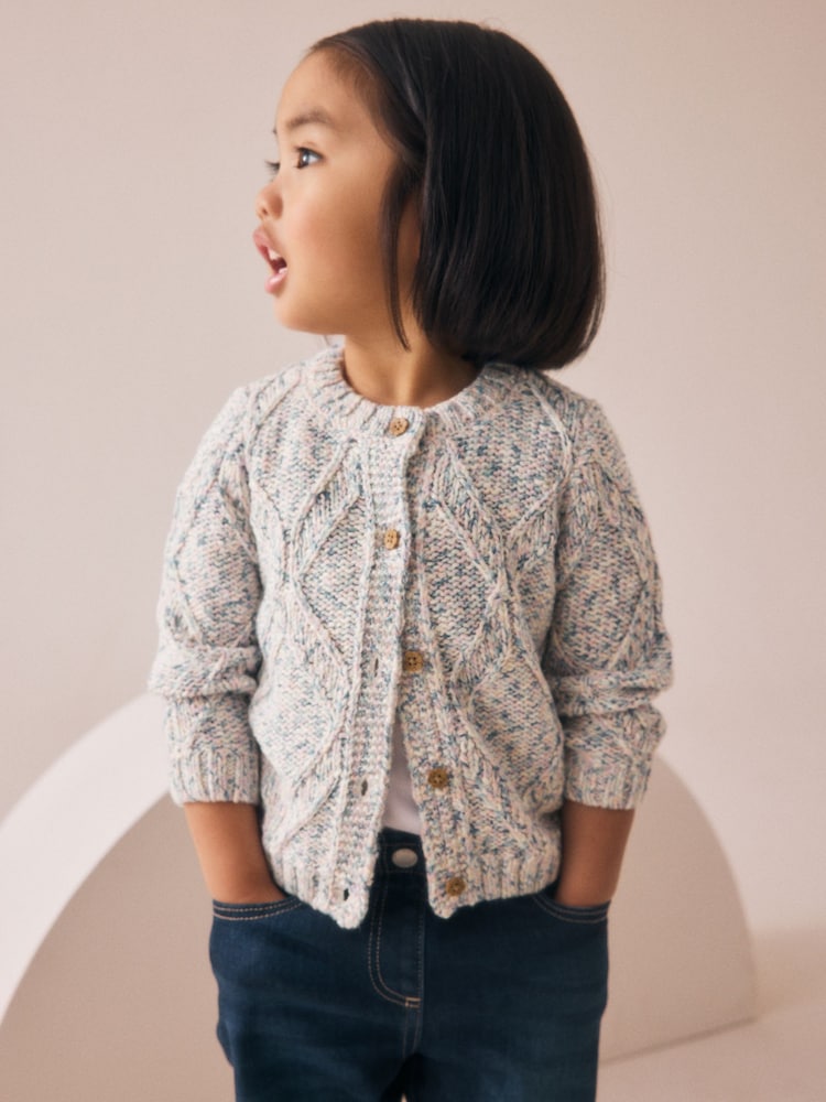Blue Cable Knitted Cardigan (3mths-10yrs) - Image 1 of 9