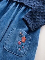 Blue Knitted Denim Dress (3mths-7yrs) - Image 8 of 8