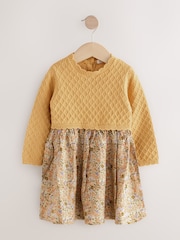 Ockergelb - Floral Print Knit Dress (3mths-7yrs) - Bild 4 von 8