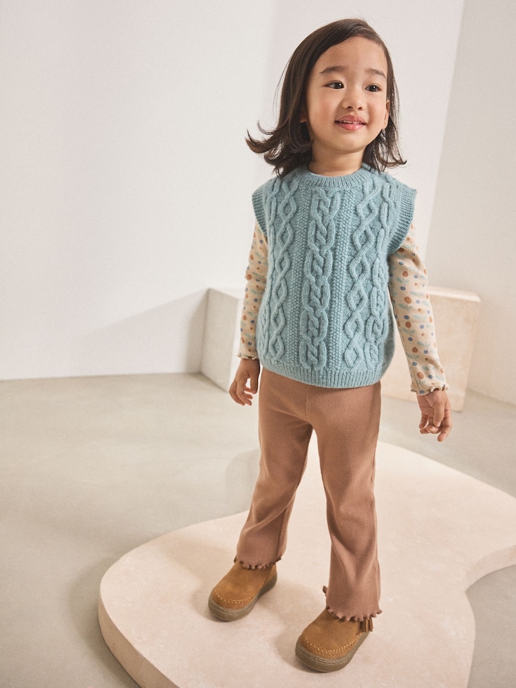 Light Blue Knitted Jumper and Leggings Set (3mths-7yrs) - Image 1 of 5 Light Blue Knitted Jumper and Leggings Set (3mths-7yrs) - Image 1 of 5