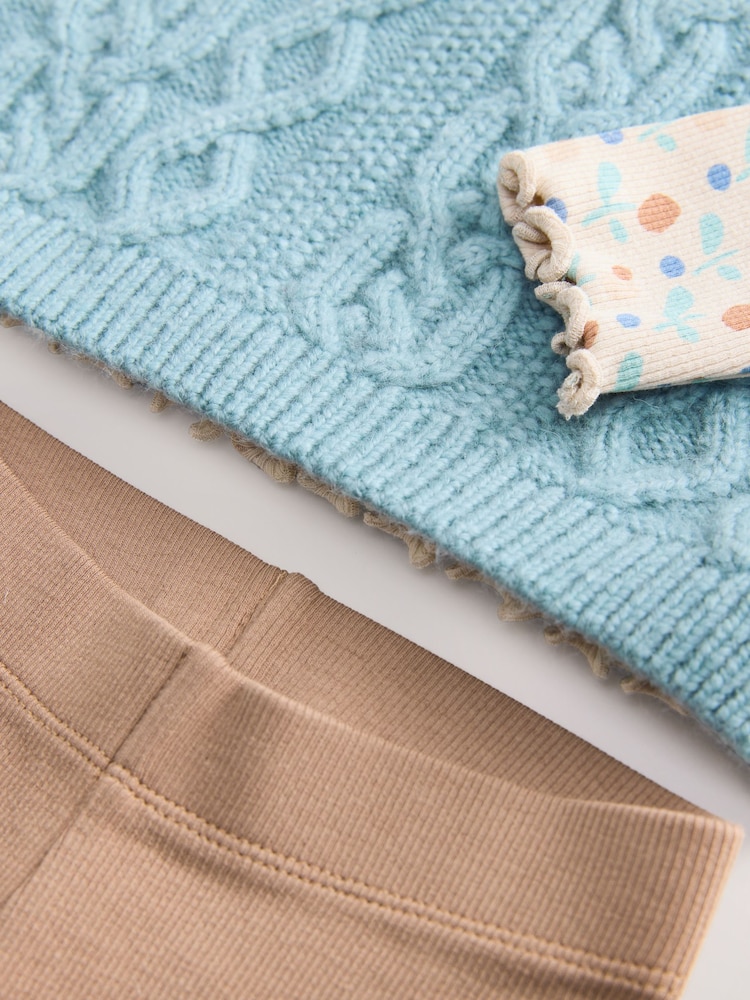 Light Blue Knitted Jumper and Leggings Set (3mths-7yrs) - Image 5 of 5
