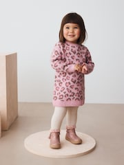 Pink Leopard Print Jumper Dress (3mths-7yrs) - Image 2 of 4