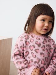 Pink Leopard Print Jumper Dress (3mths-7yrs) - Image 4 of 4