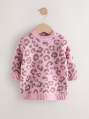 Pink Leopard Print Jumper Dress (3mths-7yrs) - Image 5 of 9