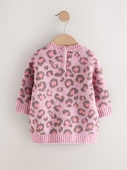 Pink Leopard Print Jumper Dress (3mths-7yrs) - Image 6 of 9