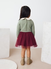 Green/Red Embellished Collar Jumper and Skirt Set (3mths-7yrs) - Image 3 of 11