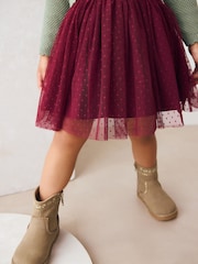 Green/Red Embellished Collar Jumper and Skirt Set (3mths-7yrs) - Image 4 of 11