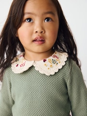Green/Red Embellished Collar Jumper and Skirt Set (3mths-7yrs) - Image 5 of 11