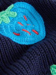 Navy Strawberry V-Neck Cardigan (3mths-7yrs) - Image 3 of 5