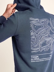 Tog 24 Blue Terrain Supersoft Heavyweight Graphic Print Hoodie - Image 6 of 7