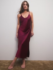 Burgundy Red Satin Slip - Image 1 of 9
