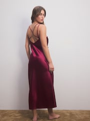 Burgundy Red Satin Slip - Image 2 of 9
