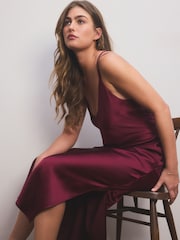 Burgundy Red Satin Slip - Image 4 of 9