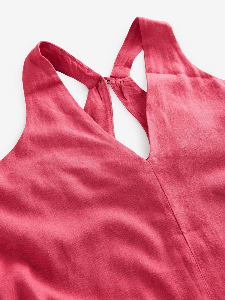 Rouge - Robe longue dos nu avec Lin - Image 7 of 8