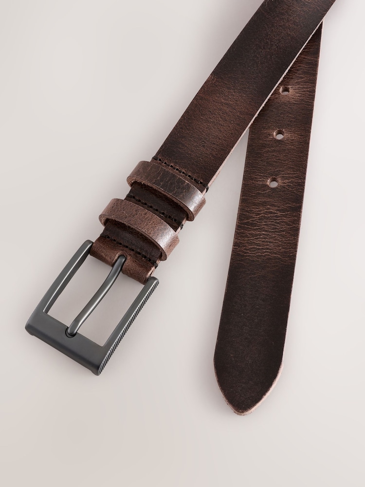 Brown Casual Leather Belt - Image 4 of 4 Brown Casual Leather Belt - Image 4 of 4
