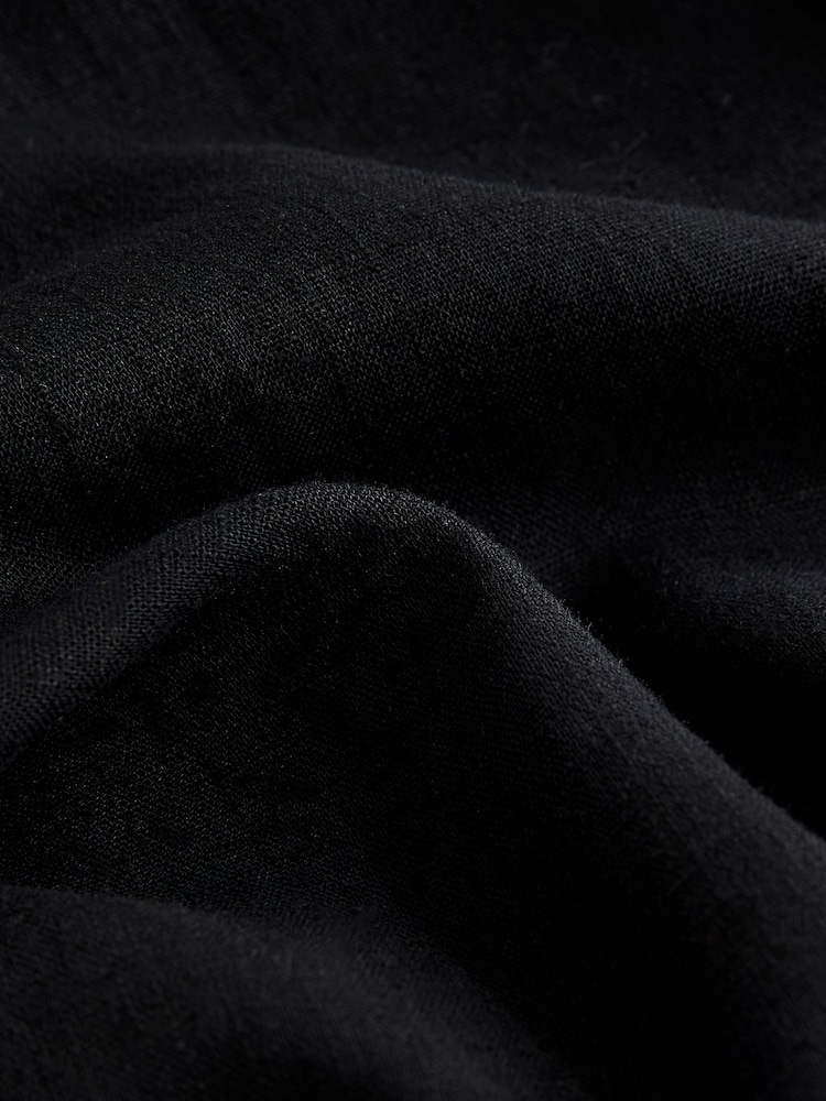 Black Halterneck Maxi Dress With Linen - Image 9 of 9