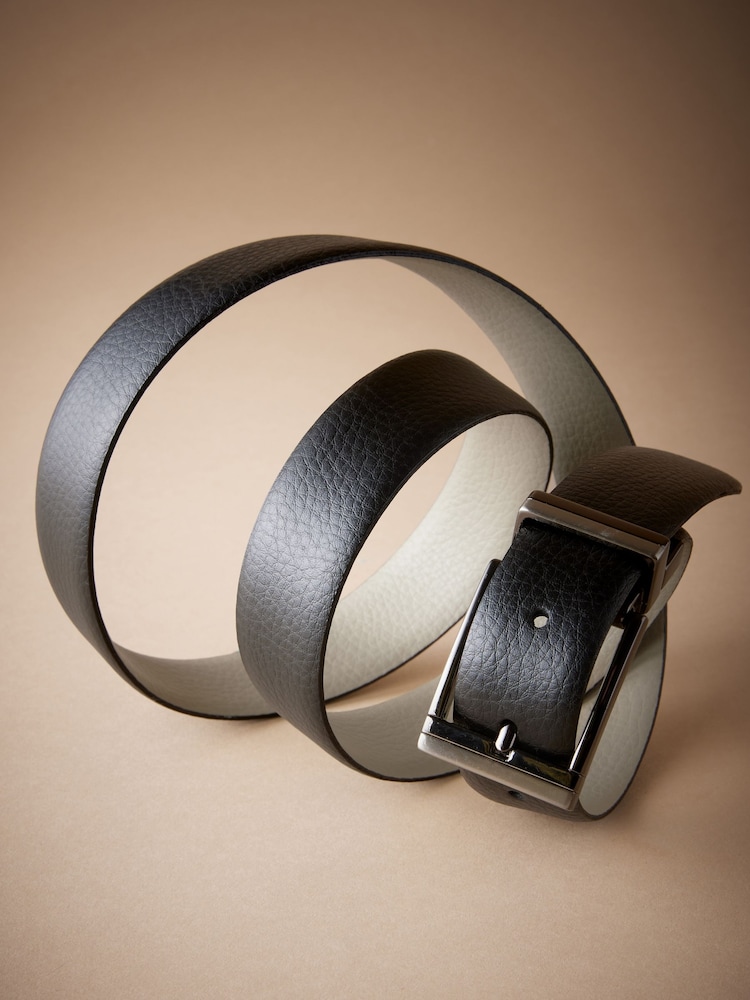 Black Ecru Signature Reversible Belt - Image 2 of 5