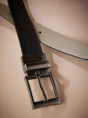Black Ecru Signature Reversible Belt - Image 3 of 5