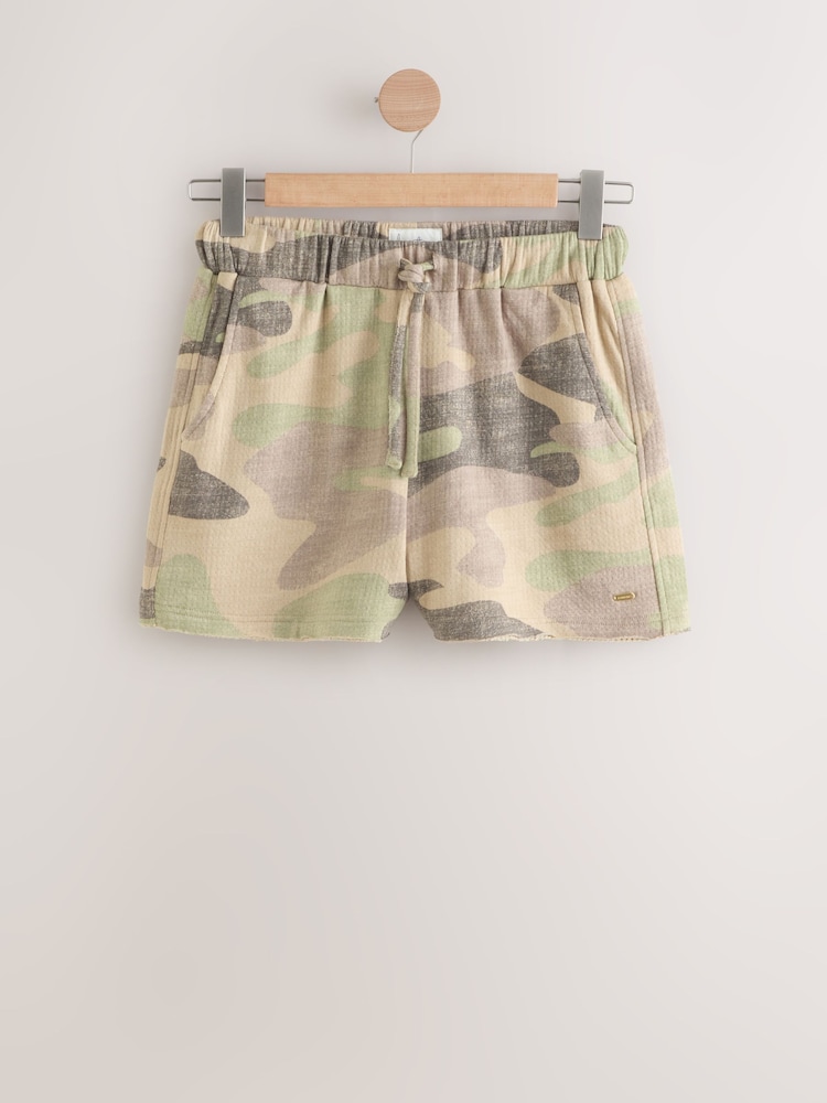 Camo 100% Cotton Textured Waffle Shorts - Image 1 of 4