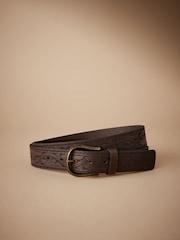 Tan Brown Signature Embossed Leather Belt - Image 1 of 3