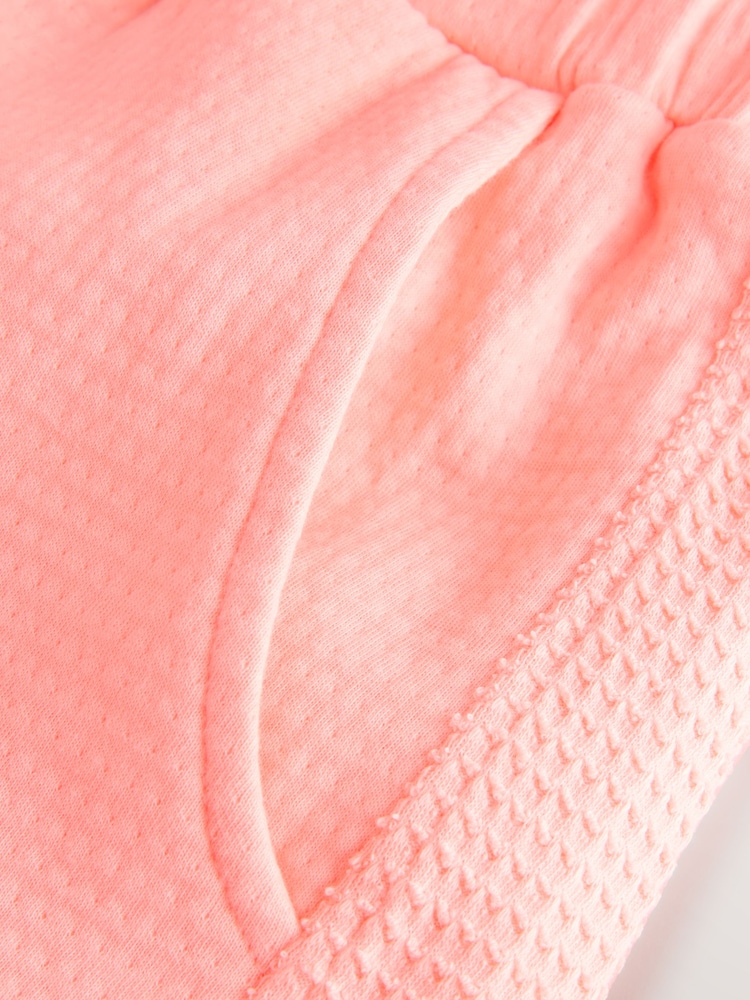 Fluro Pink 100% Cotton Textured Waffle Shorts - Image 4 of 4