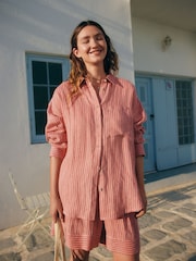Bande rose - Chemise en lin 100 % - Image 1 of 12