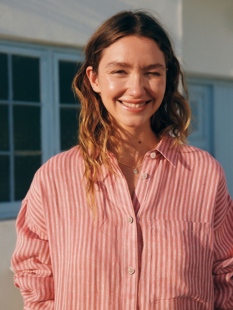 Bande rose - Chemise en lin 100 % - Image 11 of 12