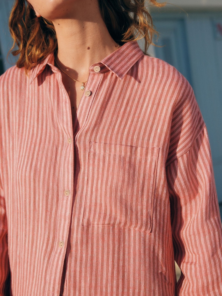 Bande rose - Chemise en lin 100 % - Image 12 of 12