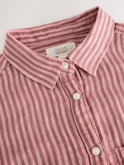 Pink Stripe 100% Linen Shirt - Image 15 of 17
