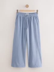 Blue Supersoft Rib Wide Leg Joggers - Image 1 of 4