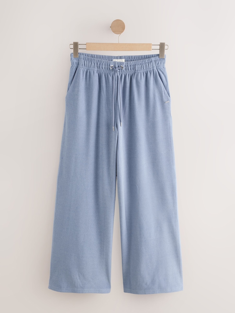 Blue Supersoft Rib Wide Leg Joggers - Image 1 of 4