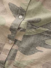 Camo Oversized Linen Blend Shirt - Image 3 of 3