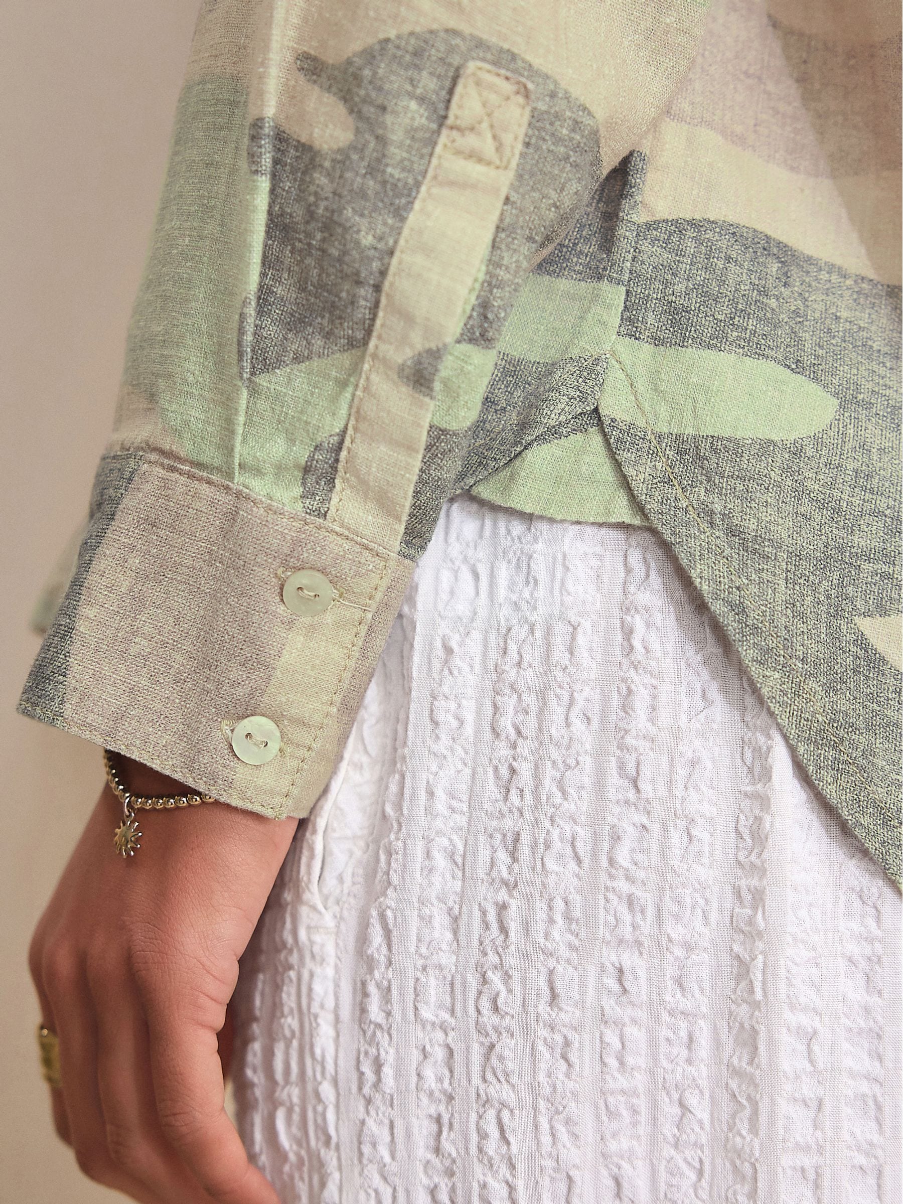 Buy Camo Oversized Linen Blend Shirt from the Next UK online shop