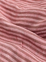Pink Stripe 100% Linen Shorts - Image 10 of 10