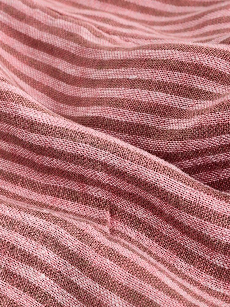 Pink Stripe 100% Linen Shorts - Image 10 of 10