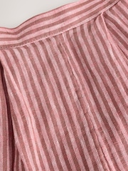 Pink Stripe 100% Linen Shorts - Image 7 of 10