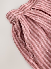 Pink Stripe 100% Linen Shorts - Image 8 of 10