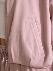 Pink Supersoft Rib Bomber Jacket - Image 5 of 9