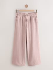 Pink Supersoft Rib Wide Leg Joggers - Image 5 of 8