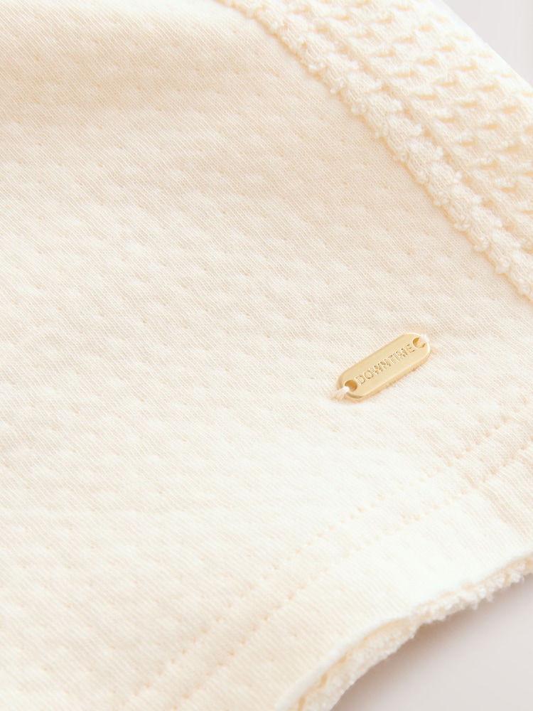 Cream Textured Waffle Shorts - Image 9 of 10