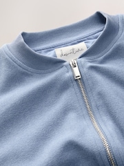 Blue Supersoft Rib Bomber Jacket - Image 2 of 4