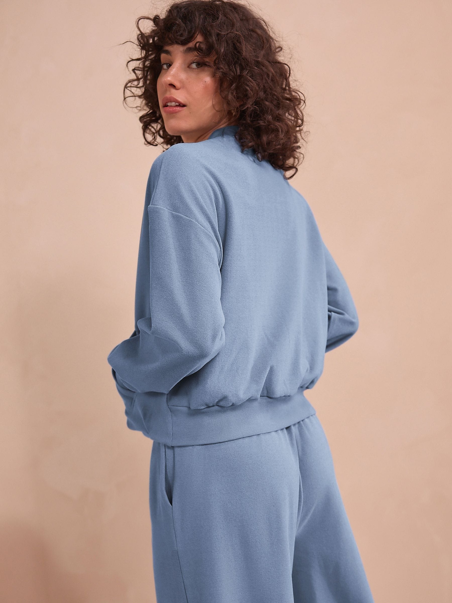 Buy Blue Supersoft Rib Bomber Jacket from the Next UK online shop