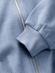 Blue Supersoft Rib Bomber Jacket - Image 4 of 4