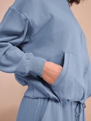 Azul - Supersoft Rib Bomber Jacket - Imagen 5 de 9