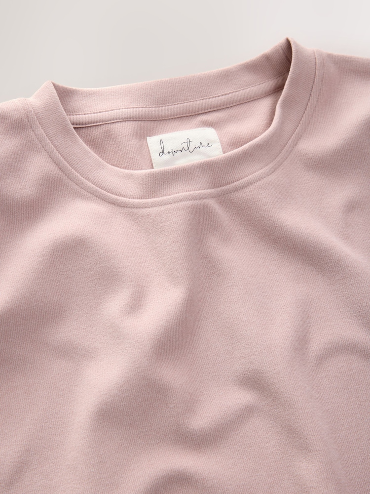 Pink Oversized Supersoft Rib T-Shirt - Image 2 of 4