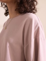 Pink Oversized Supersoft Rib T-Shirt - Image 5 of 10